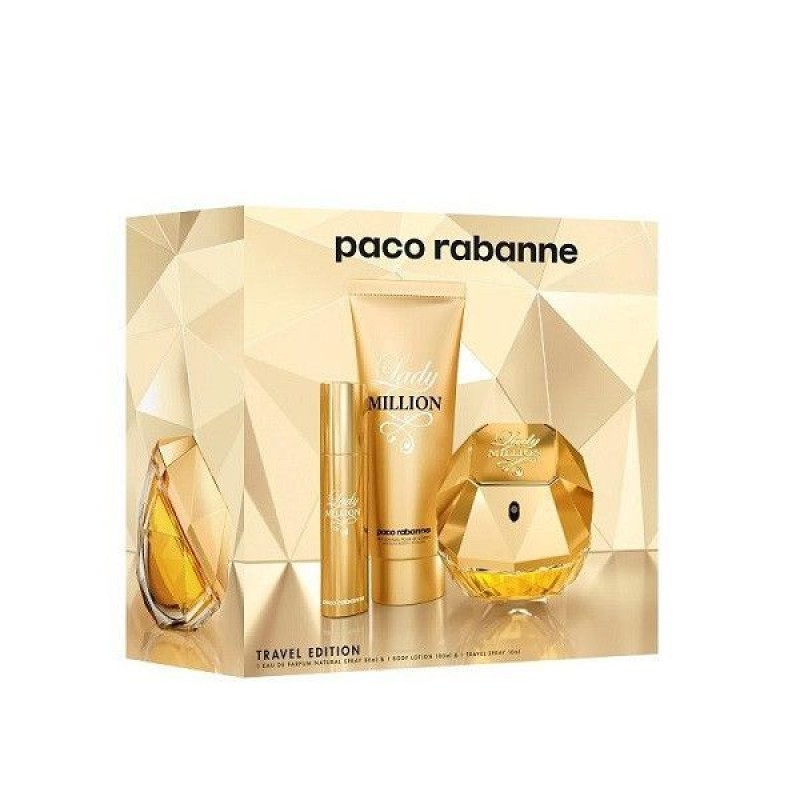 Paco Rabanne Lady Million Eau de Parfum 80ml Spray Travel Set