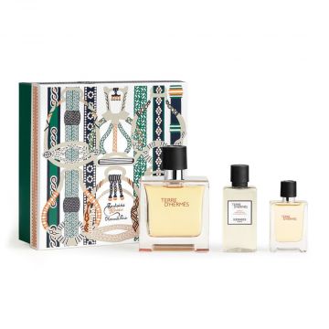 Hermes Terre D'Hermes Pure Parfum 75ml Spray 3 Pcs Gift Set