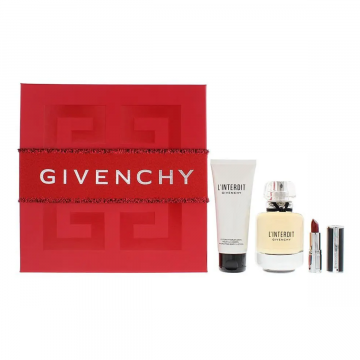 Givenchy L'Interdit Eau de Parfum 80ml Spray + 75ml Lotion + lipstick