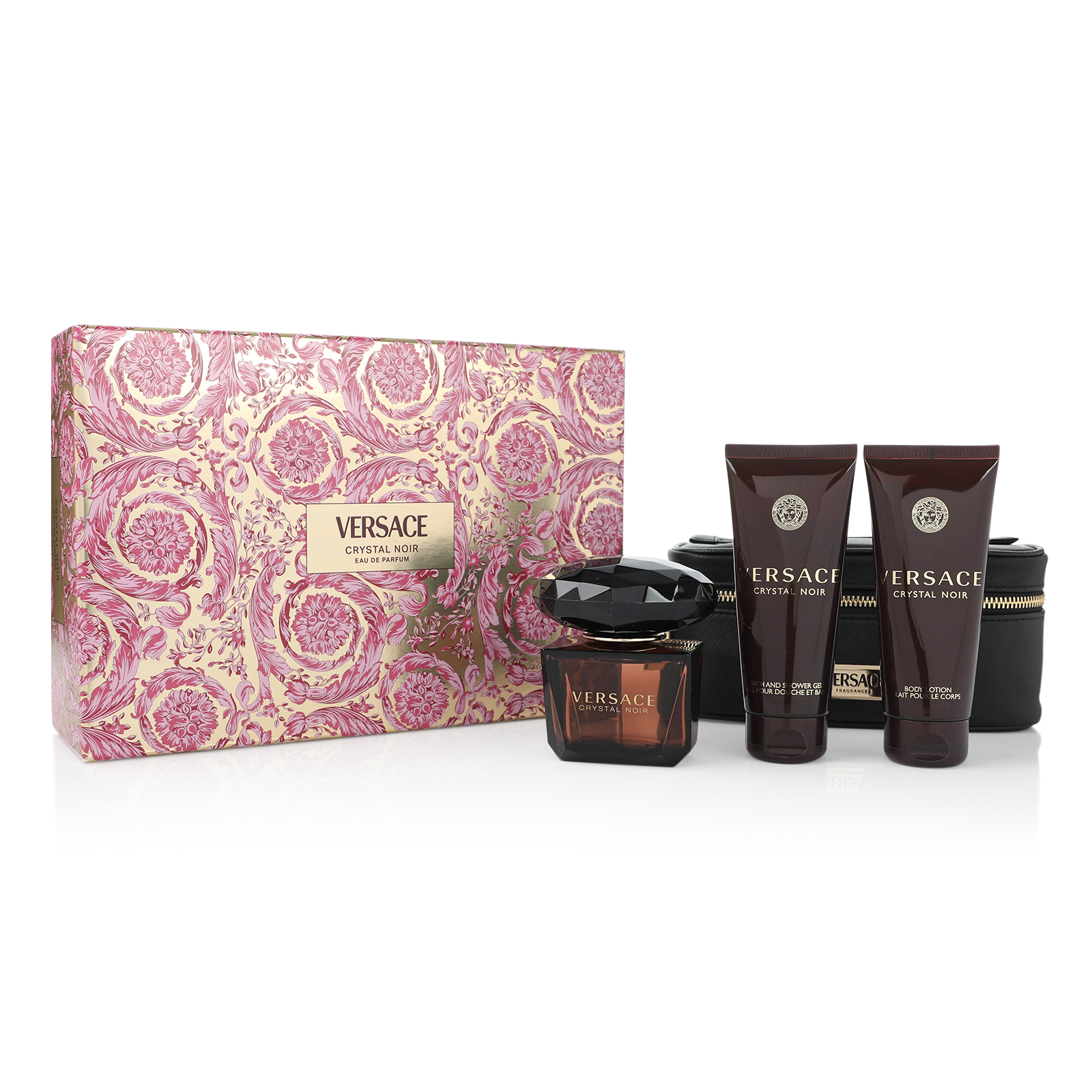 Versace Orange/Amber Crystal Noir Eau De Parfum 90Ml Spray Gift Set